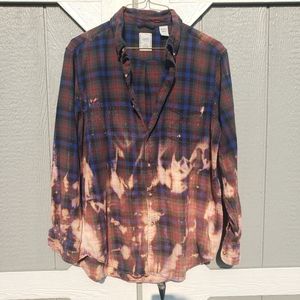 Upcycled OOAK Bleached Chaps BOHO Flannel